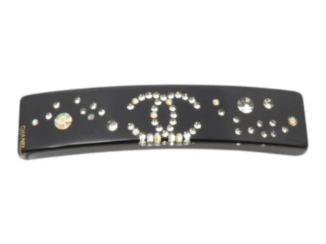 7530 - Chanel Coco Hair Barrette Black - Image 1