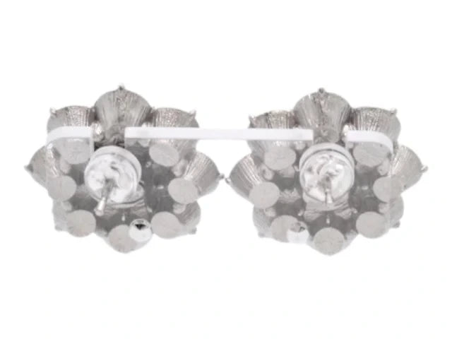 7541 - Chanel CC Flower Earrings in Silver-tone & Crystal - Image 2