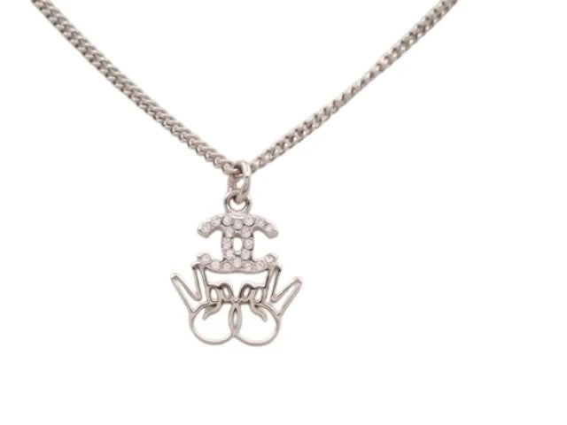 7542 - Chanel Coco Mark Peace Sign Necklace with 60 cm Chain - Image 1