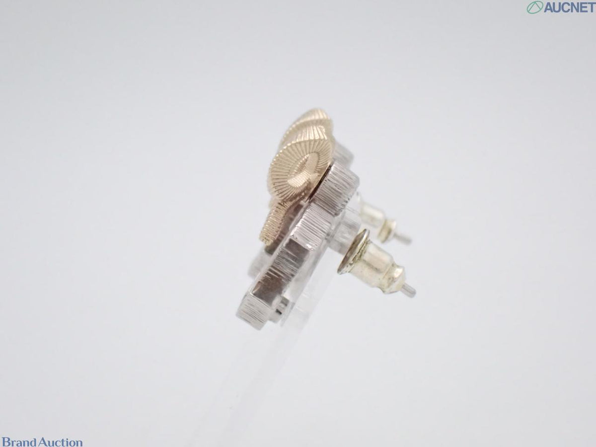 7608 - Chanel B24K Bow CC Crystal Earrings Made in Italy Post-back - Image 3