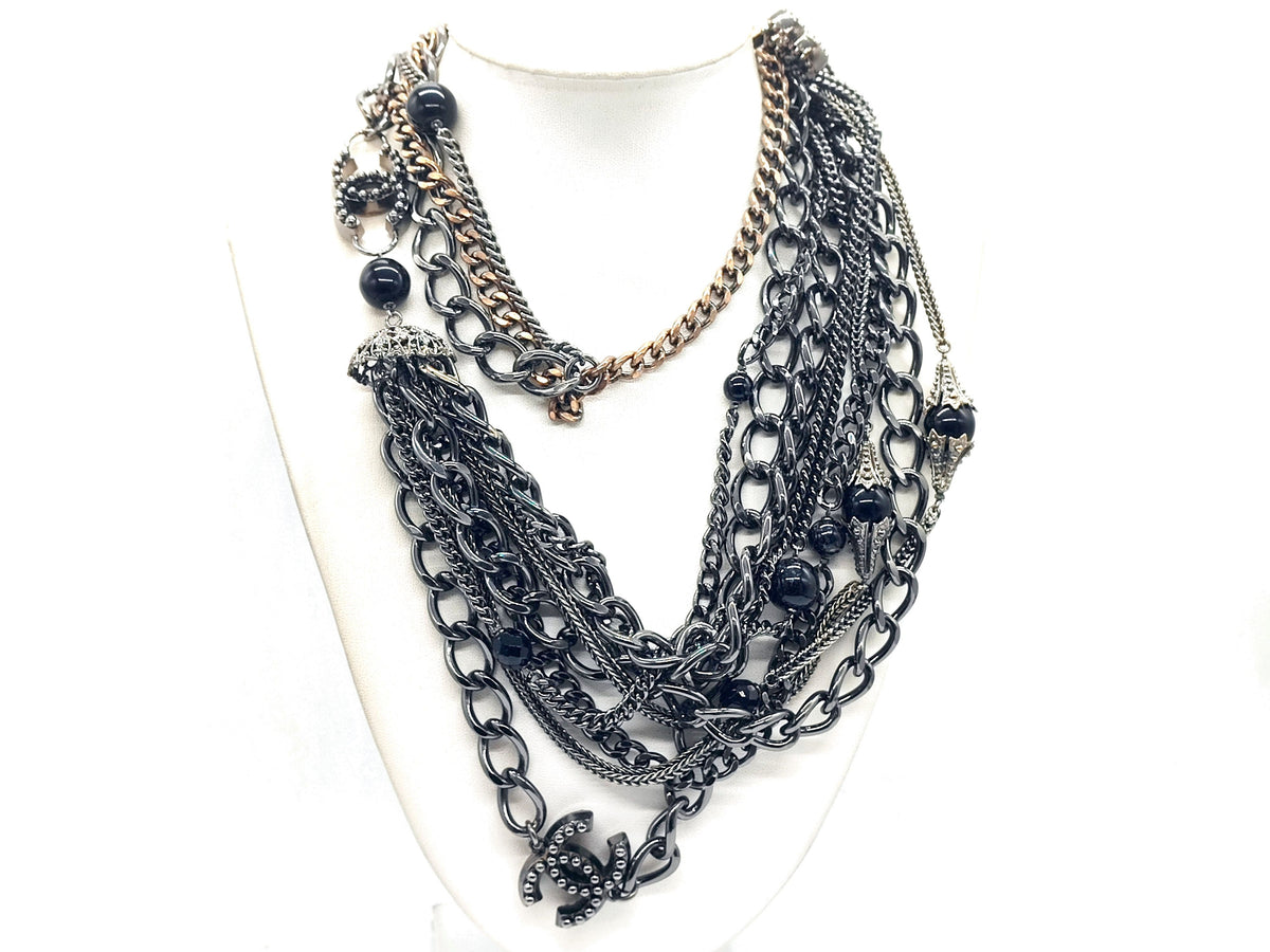 7632 - Chanel Vintage Spring 2005 CC Multistrand Chain Necklace - Image 1