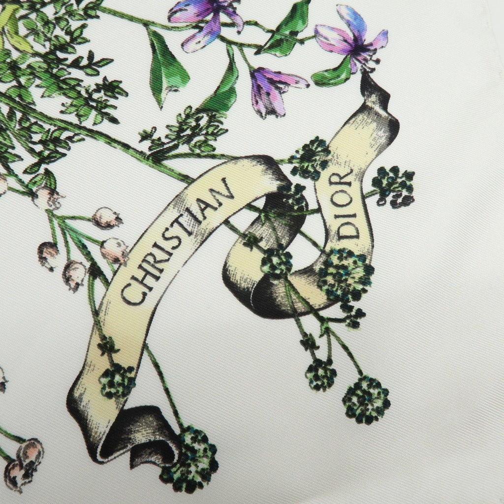 7595 - Christian Dior Silk 100% Pietro Ruffo Scarf Shawl White Multicolor - Image 4