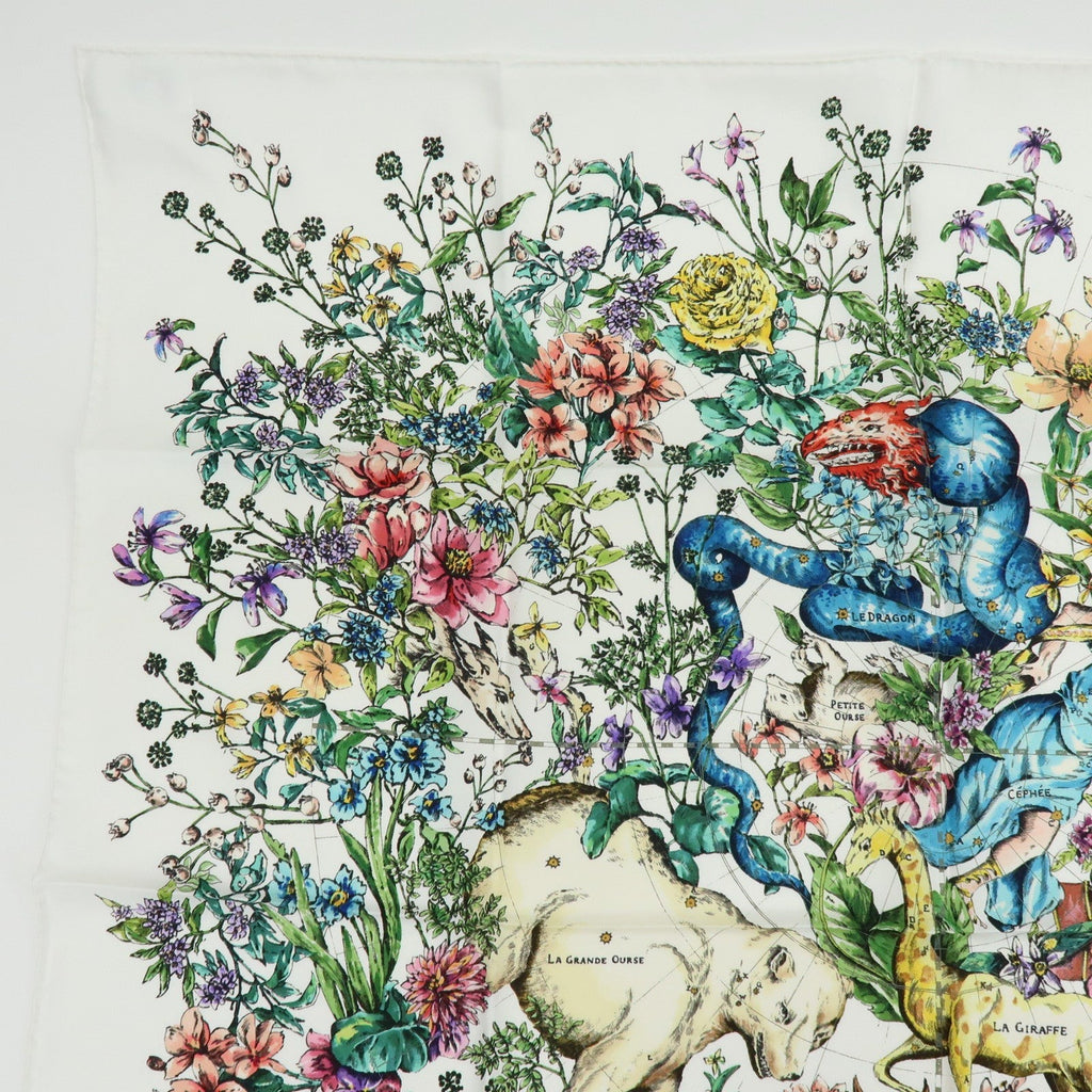 7595 - Christian Dior Silk 100% Pietro Ruffo Scarf Shawl White Multicolor - Image 5