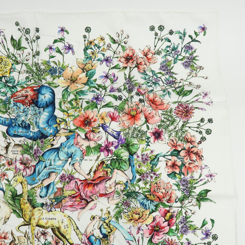 7595 - Christian Dior Silk 100% Pietro Ruffo Scarf Shawl White Multicolor - Image 7