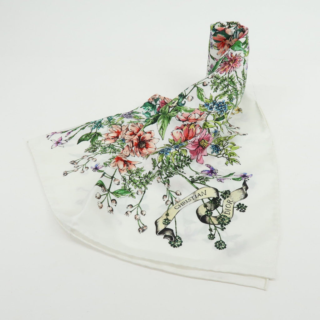 7595 - Christian Dior Silk 100% Pietro Ruffo Scarf Shawl White Multicolor - Image 9