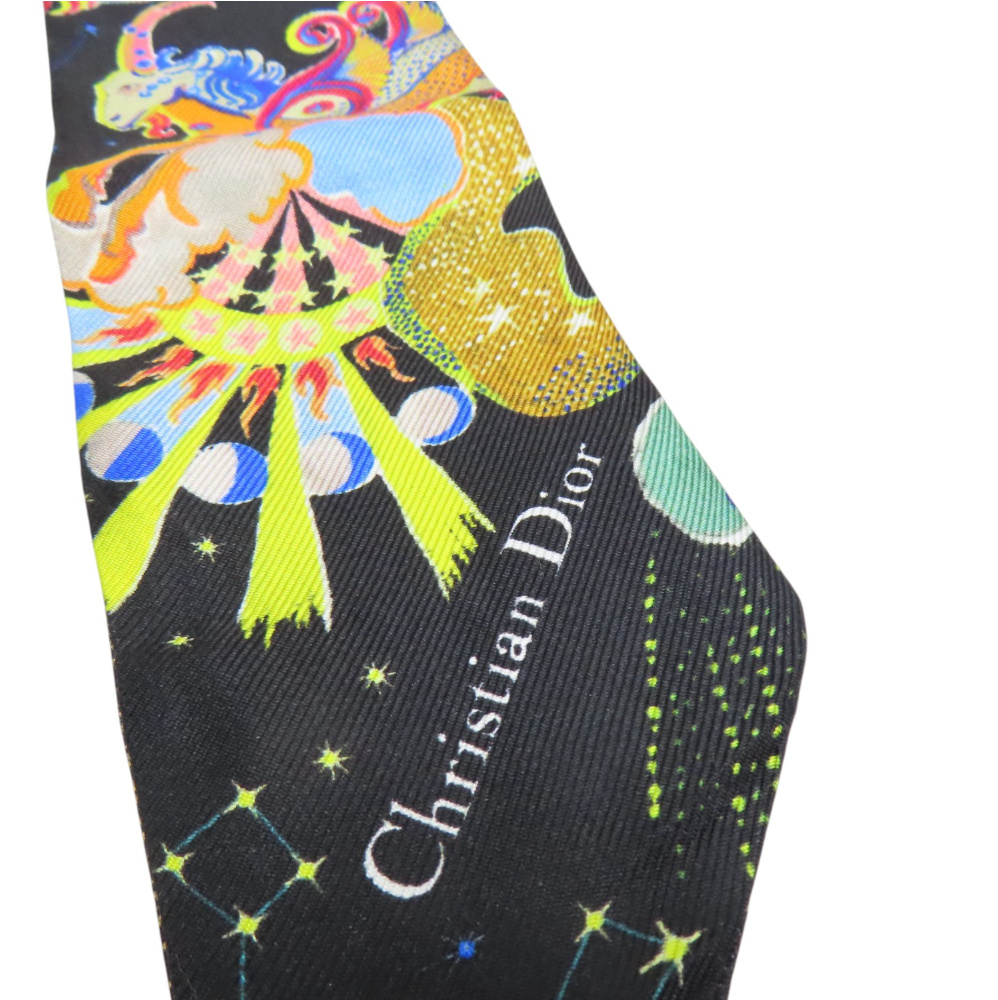 7697 - Christian Dior Mitzah Zodiac Twilly Scarf 100% Silk - Image 5