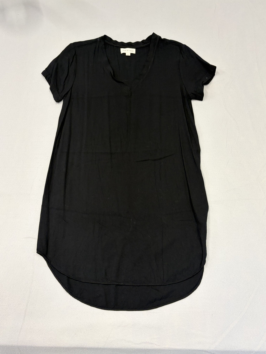 Cloth and Stone Black V-neck Short Sleeve Tunic Top M High Low Hem Women's - Image 1