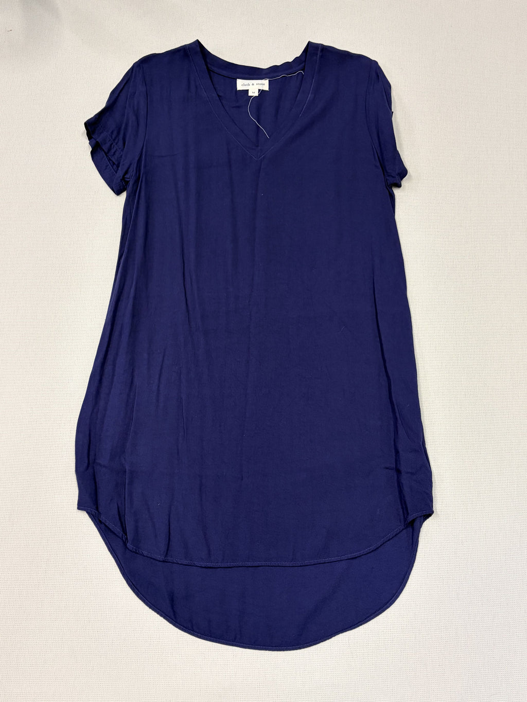 Cloth & Stone Navy Blue V-neck Short Sleeve Hi-lo Tunic M Women's - Image 1