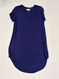 Cloth & Stone Navy Blue V-neck Short Sleeve Hi-lo Tunic M Women's - Image 1