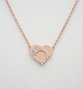 Coach Heart Pavé Pendant Necklace Rose Gold - NIB - Image 1