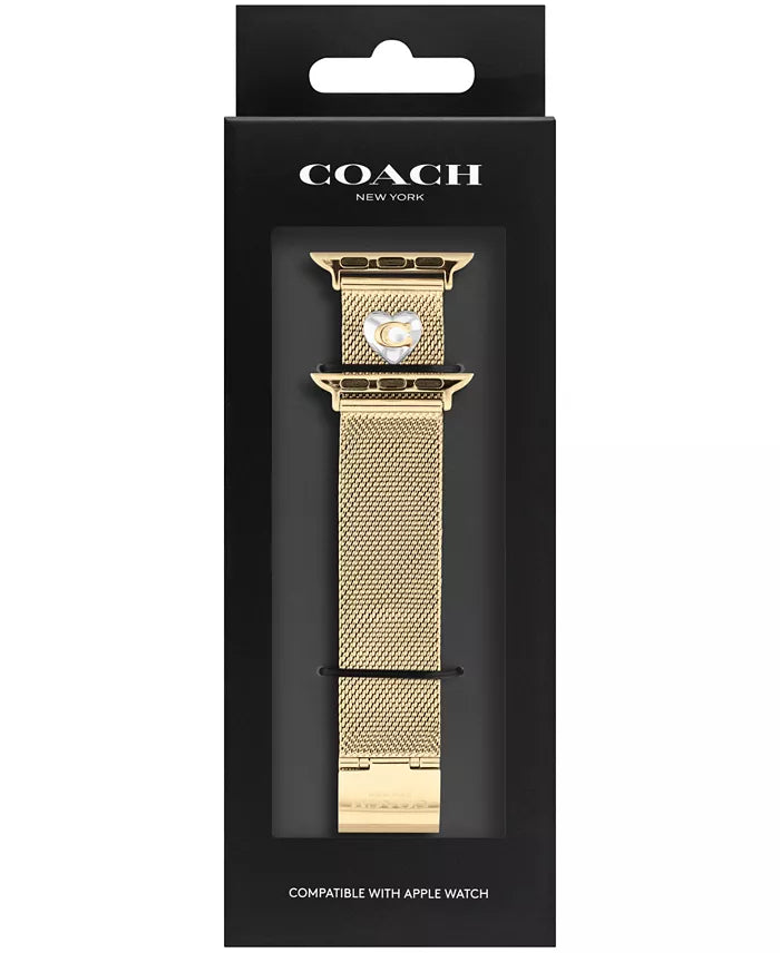 COACH Gold-Tone Stainless Steel Mesh Bracelet for 38, 40, 41mm Apple Watch