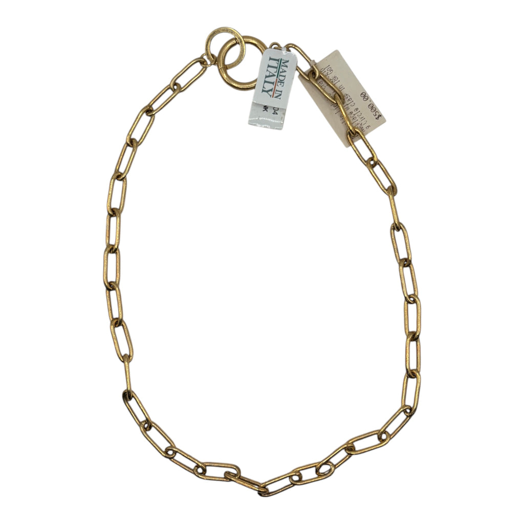 CURATED by Kira Italian Gold 18k paperclip chain necklace in polished gold with original tags attached