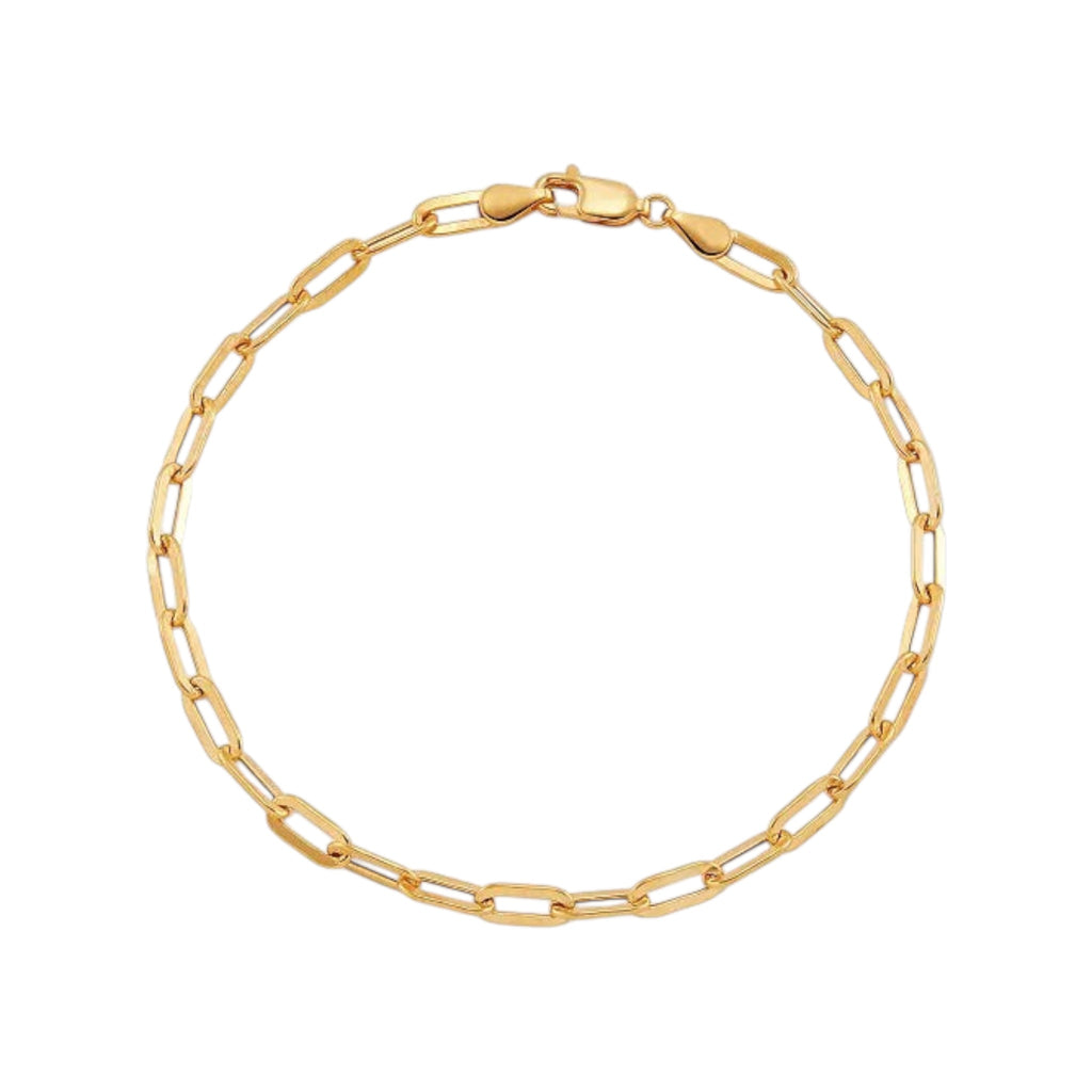 CURATED by Kira 18k Italian gold paperclip chain necklace with a polished finish and secure lobster clasp closure.