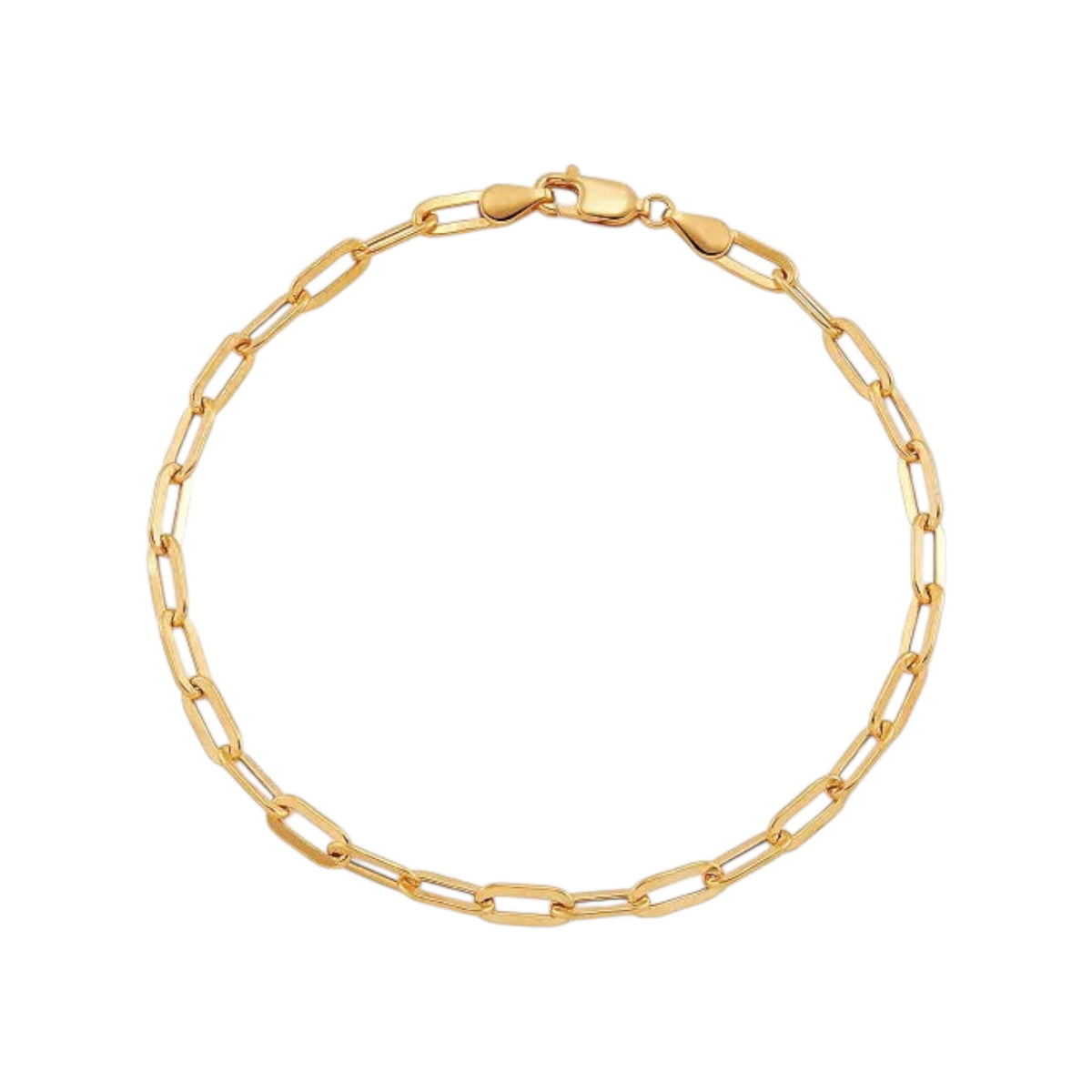 CURATED by Kira 18k Italian gold paperclip chain necklace with a polished finish and secure lobster clasp closure.