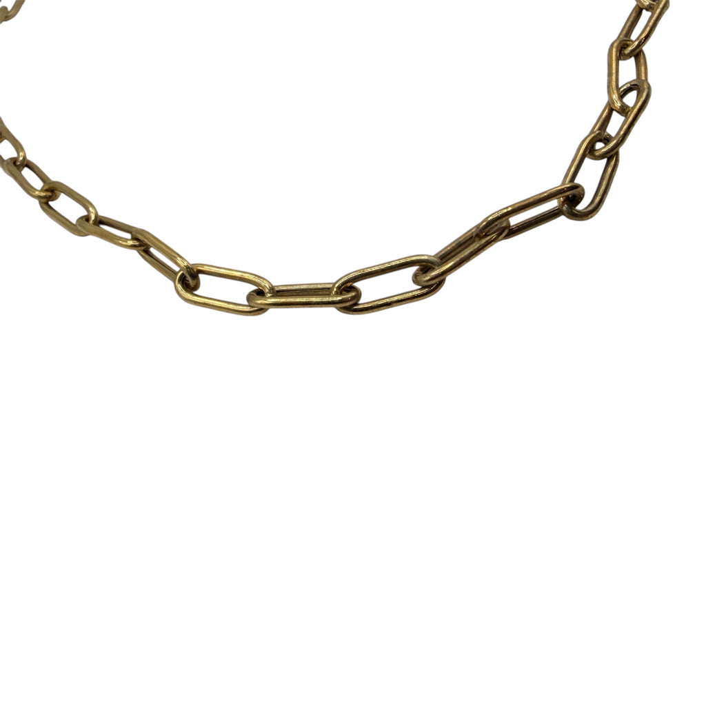 CURATED by Kira Italian Gold 18k yellow gold paperclip chain necklace with polished elongated links