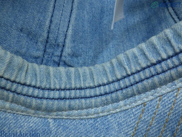 CURATED by Kira blue denim Celine cap featuring detailed stitching on the brim and crown
