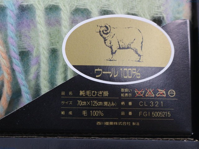 CURATED by Kira unused Celine green wool throw blanket with fringe detail and product label