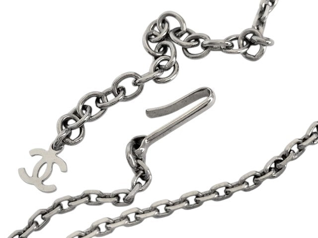 CURATED by Kira Chanel Coco Tire silver necklace with a 46cm chain and iconic CC logo charm.