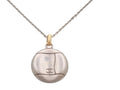 CURATED by Kira vintage Chanel round Coco pendant necklace featuring a two-tone silver and gold design on a chain.