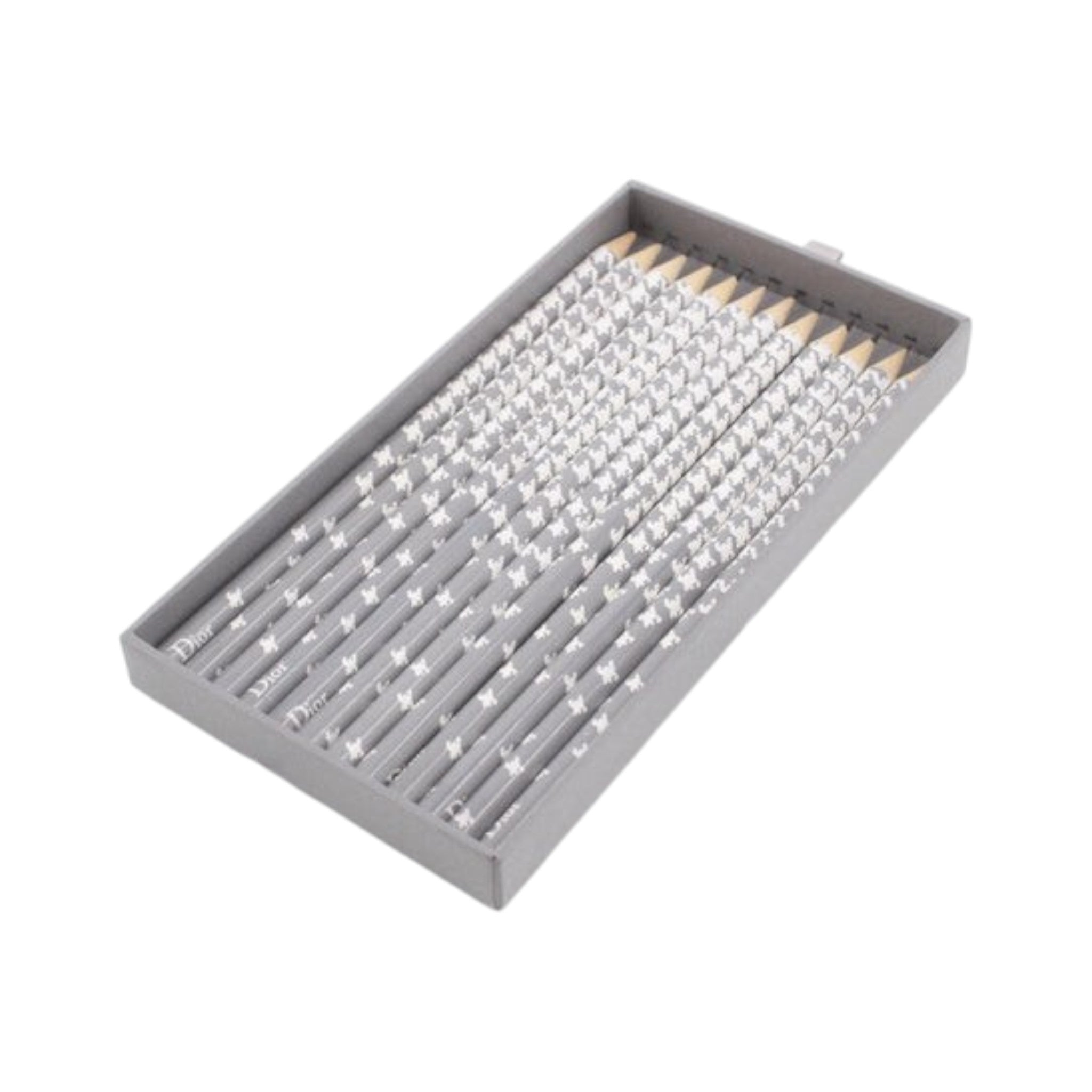 CURATED by Kira unused Dior grey pencil set with white pattern in a matching grey presentation box