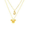CURATED by Kira Disney Mickey Mouse gold initial pendant necklace with cubic zirconia accents