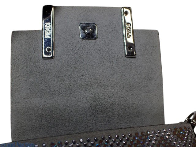 CURATED by Kira Fendi Nano Baguette bag in blue with silver hardware and interior branding detail