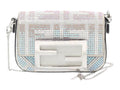 CURATED by Kira Fendi Nano Baguette bag in blue with crystal embellishments and silver-tone FF logo hardware