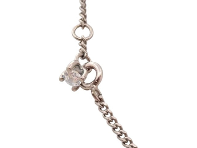 CURATED by Kira Fendi silver necklace pendant with a delicate chain and a single sparkling stone setting