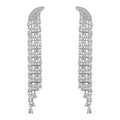 CURATED by Kira Genevive La Scène silver waterfall dangle earrings featuring intricate crystal pavé detailing.