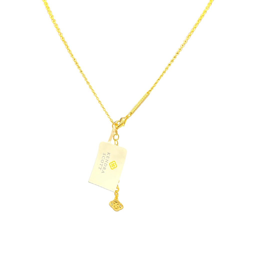 CURATED by Kira Kendra Scott gold chain necklace with brand tag and delicate pendant detail