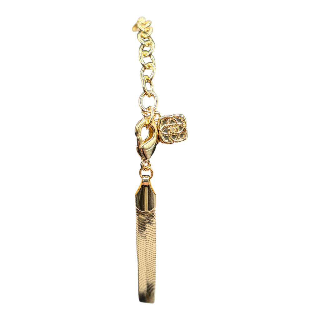 CURATED by Kira kate spade gold tone herringbone chain bracelet with lobster clasp and signature logo charm