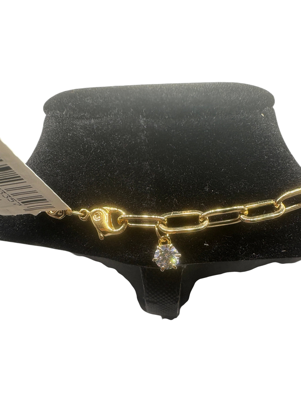 CURATED by Kira gold-tone Swarovski Dextera paperclip necklace featuring a sparkling white crystal charm