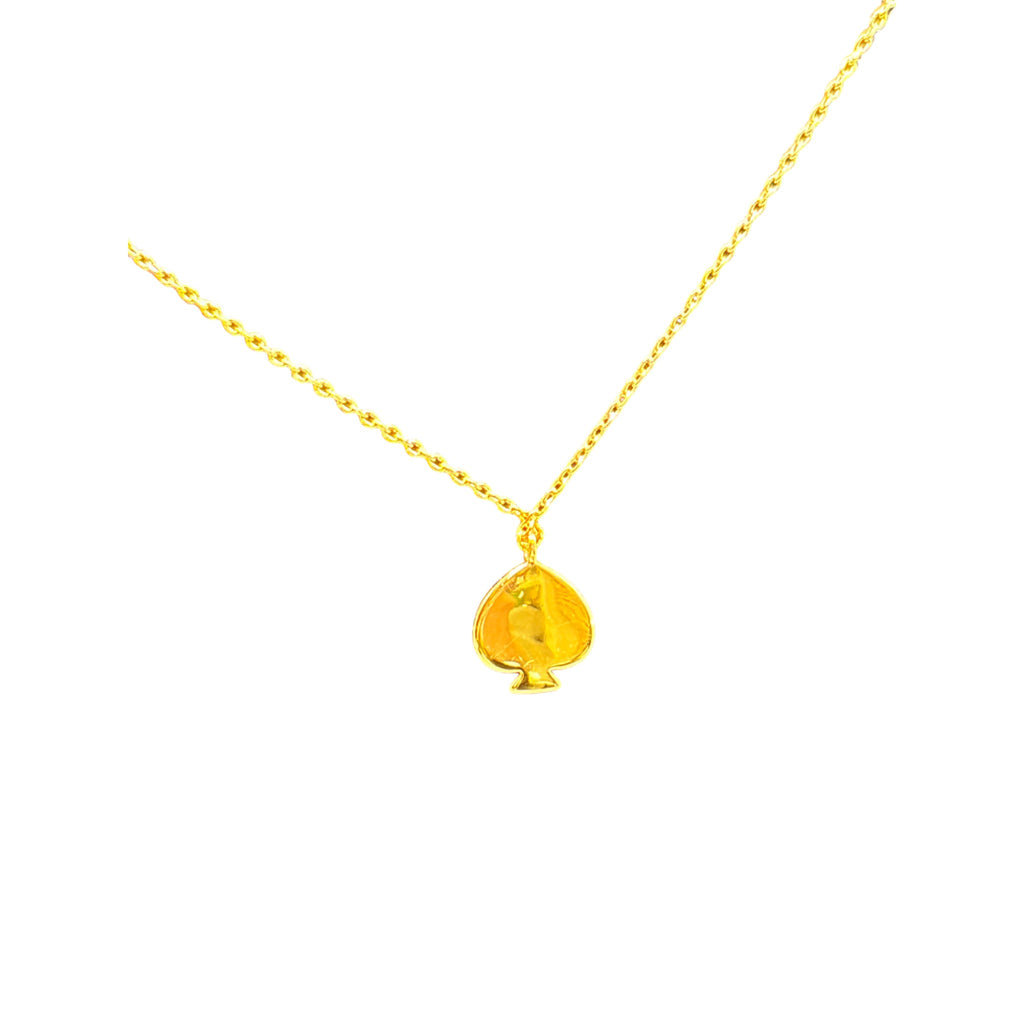 CURATED by Kira gold Kate Spade New York spade pendant necklace featuring a mother of pearl inlay on a delicate chain