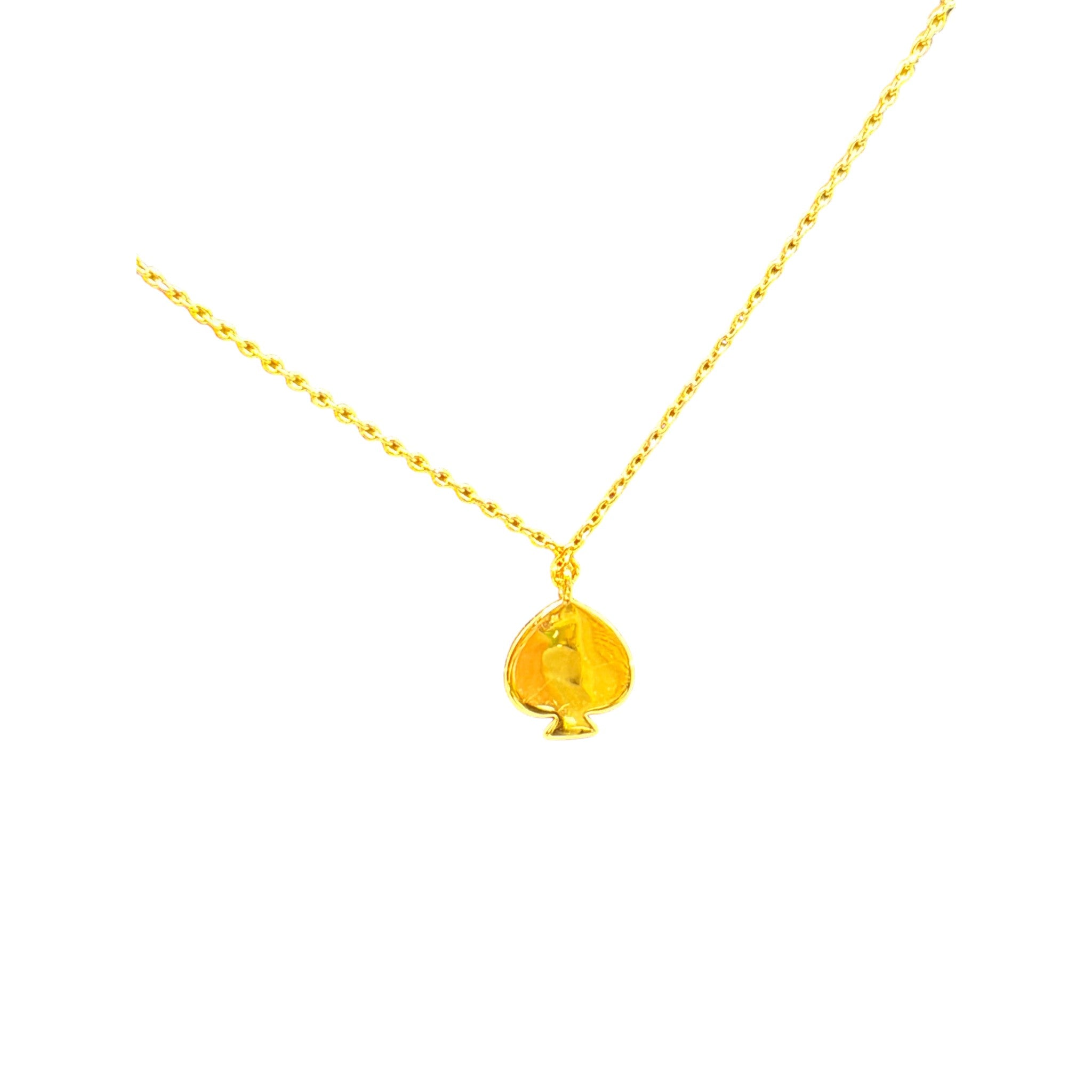 CURATED by Kira gold Kate Spade New York spade pendant necklace featuring a mother of pearl inlay on a delicate chain