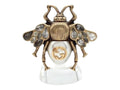 CURATED by Kira Gucci Bee Interlocking ring in bronze with crystal accents and central interlocking G logo