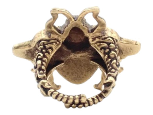 CURATED by Kira Gucci Bee Interlocking ring in bronze featuring detailed insect wings and textured metal finish