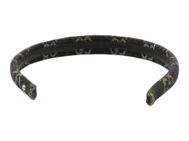 CURATED by Kira Gucci brown GG logo headband with iconic monogram pattern
