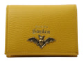 CURATED by Kira Gucci Garden small yellow leather wallet featuring a metallic bat emblem and gold embossed logo