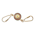 CURATED by Kira Gucci Interlocking G keyring in gold with signature red and green enamel circular detail