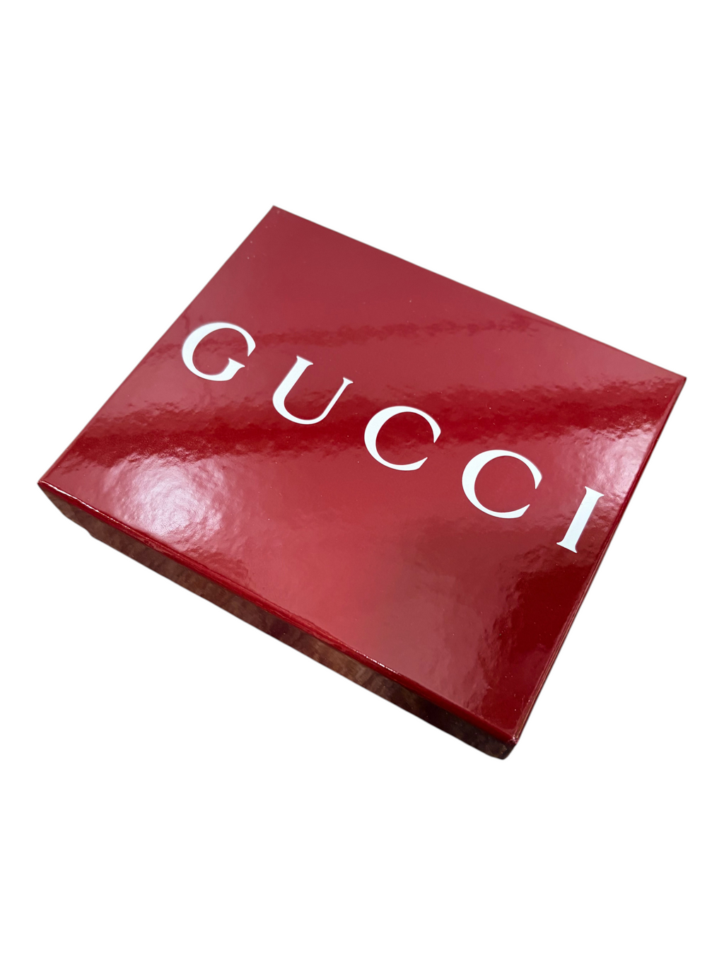 CURATED by Kira Gucci Besties keychain bag charm red branded gift box with white logo