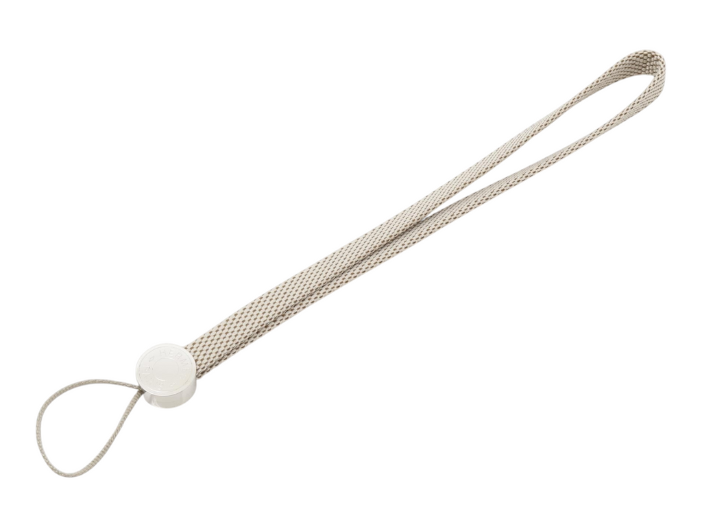 CURATED by Kira Hermes Serie Box beige woven lanyard with silver-tone logo hardware