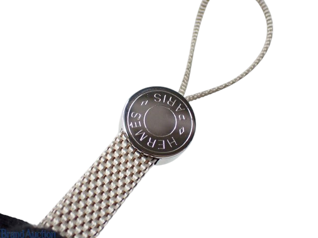 CURATED by Kira Hermes Serie Box beige woven strap with silver-tone logo hardware detail