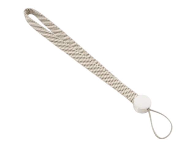 CURATED by Kira Hermes Serie Box beige woven wrist strap with silver-tone hardware