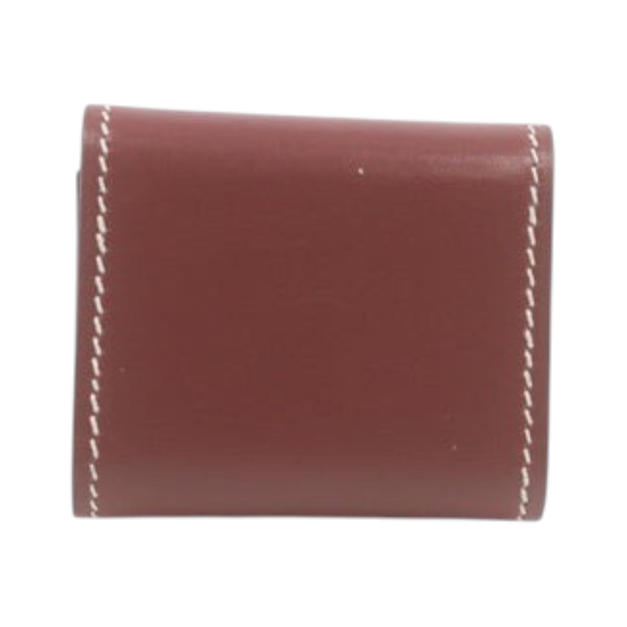 CURATED by Kira Hermes maroon leather notepad with contrast white stitching