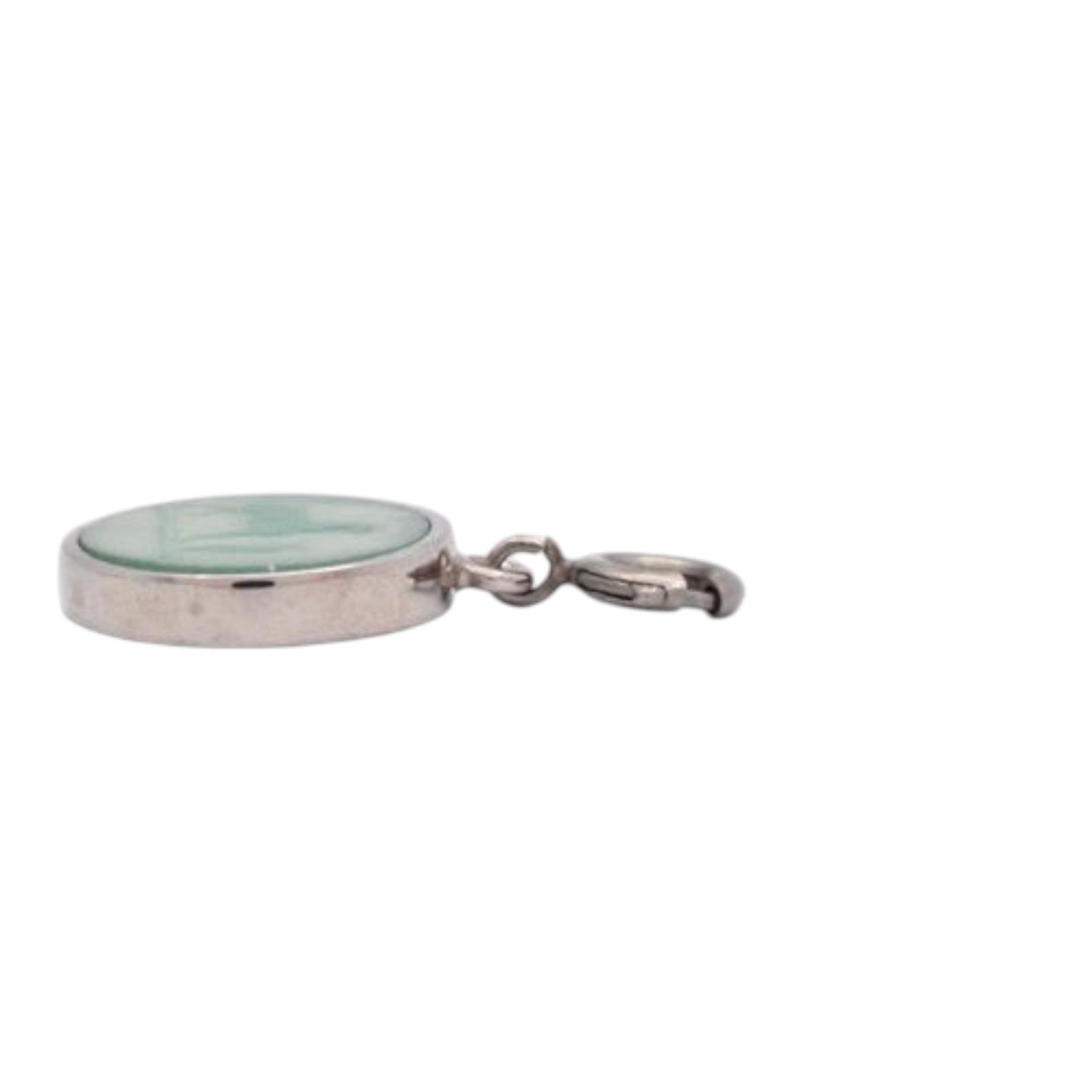 CURATED by Kira Hermes Serie Top charm in green with a silver-tone metal setting and lobster clasp