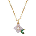 CURATED by Kira kate spade new york gold-tone necklace featuring a white resin flower pendant with cubic zirconia.
