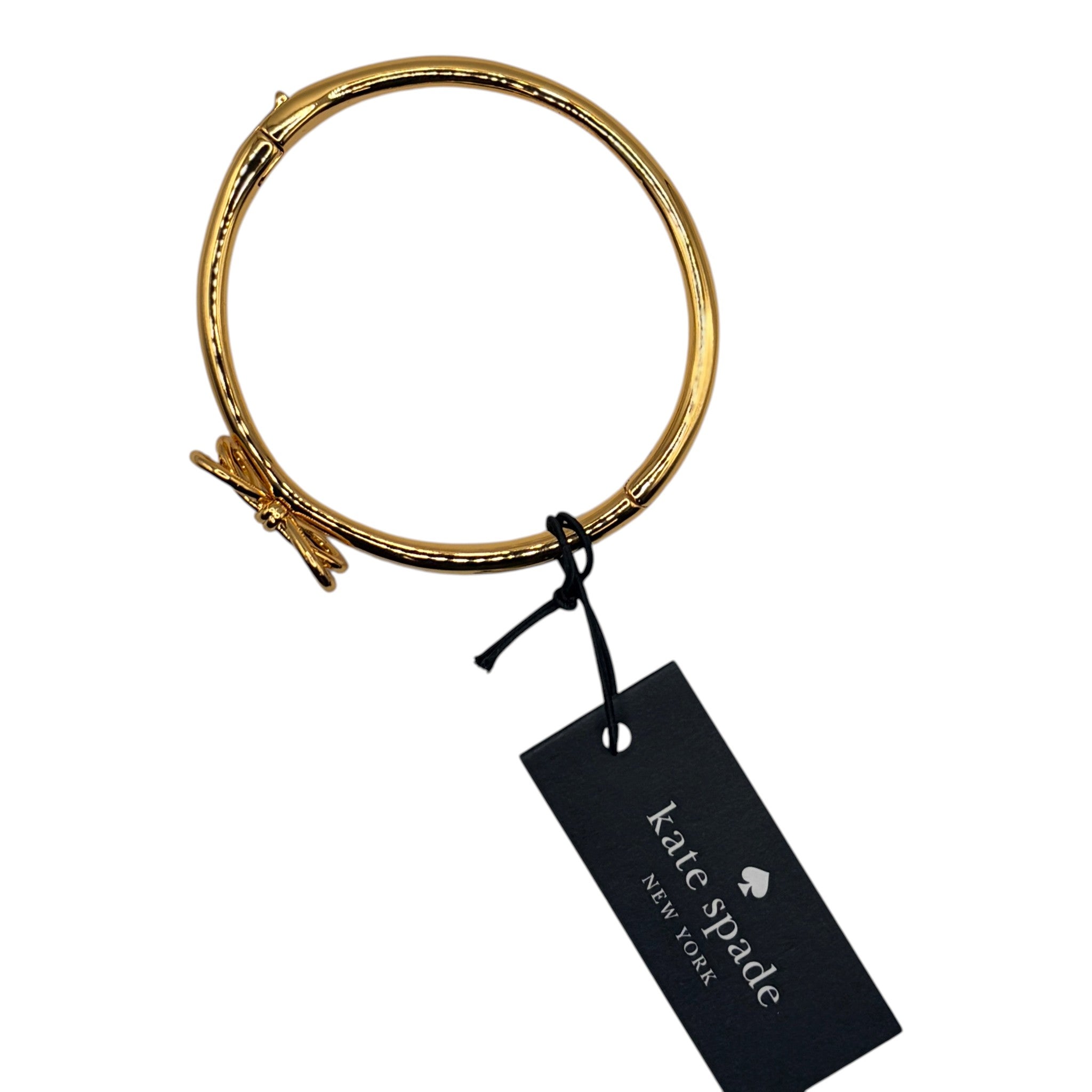 CURATED by Kira Kate Spade gold tone hinged bangle bracelet featuring a delicate bow knot detail with original tag
