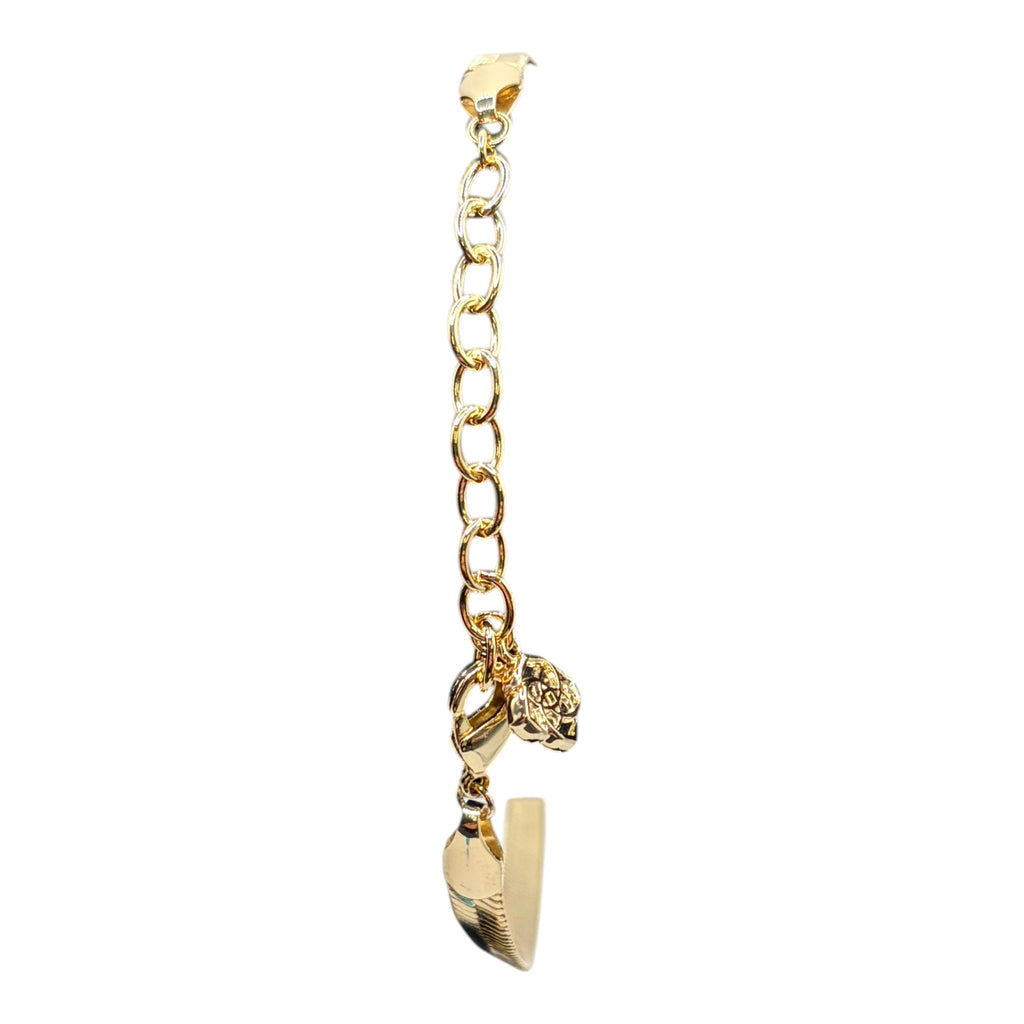 CURATED by Kira Kate Spade gold tone herringbone chain bracelet with extender link and charm