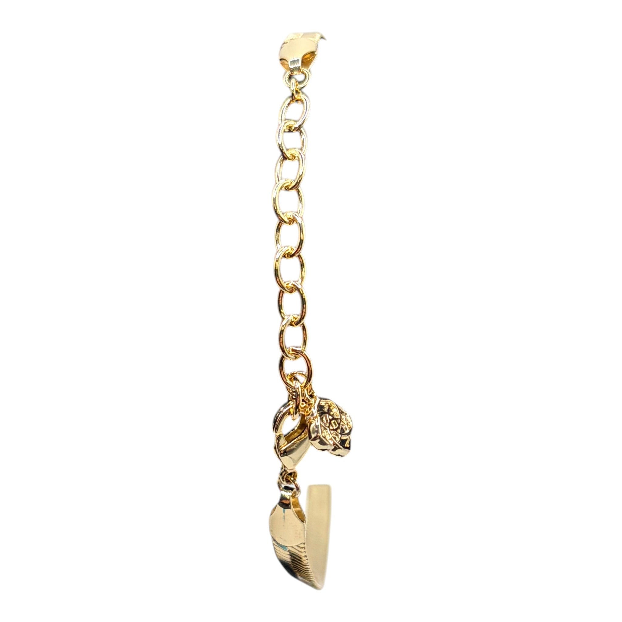 CURATED by Kira Kate Spade gold tone herringbone chain bracelet with extender link and charm