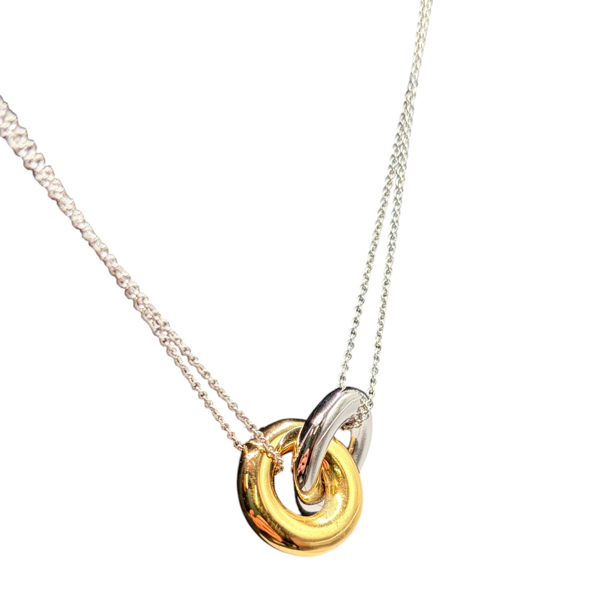 CURATED by Kira kate spade new york two-tone interlock ring pendant necklace with silver and gold-tone circles